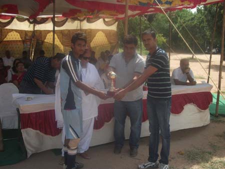 Runnur up cup given by Principal _ MLA