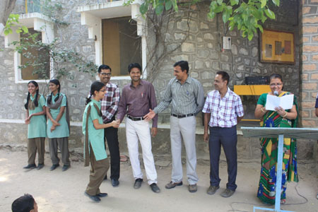 Winners shaking hands with their House Masters