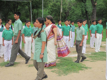 Inspection of the parade by the Chief Guest